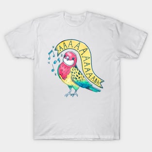 Eastern Rosella Parrot Screaming as Tattoo Flash T-Shirt